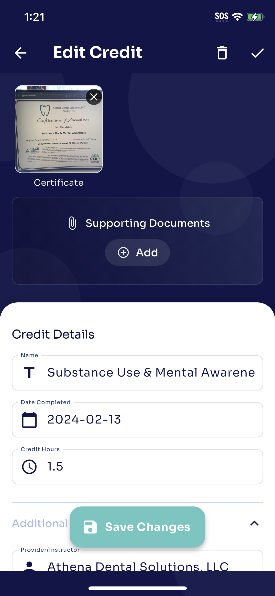 Track Your Credits